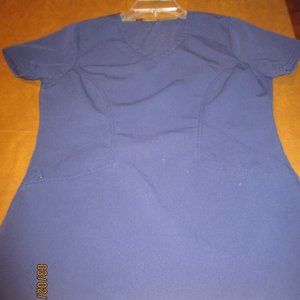 Careisma Scrub Top Womans Size Small NAVY V-Neck Pockets